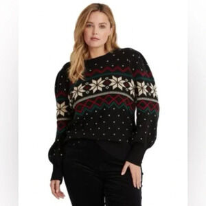 Lauren Ralph Lauren Christmas Fair Isle Puffy Sleeve Sweater Women’s 2X